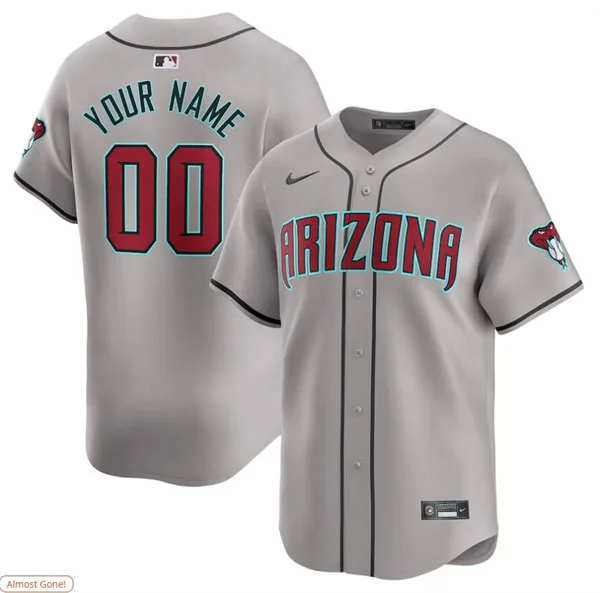 Mens Youth Arizona Diamondbacks Custom Nike 2024 Gray Road Vapor Premier Elite AVNET Patch Jersey