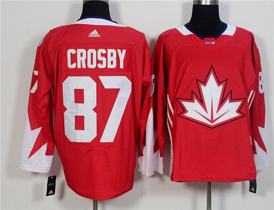 Men's Team Canada #87 Sidney Crosby Red 2016 World Cup Of Hockey Adidas WCH Game Jersey