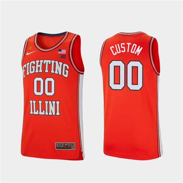 Illinois Fighting Illini Custom Orange Nike Basketball Retro Jersey