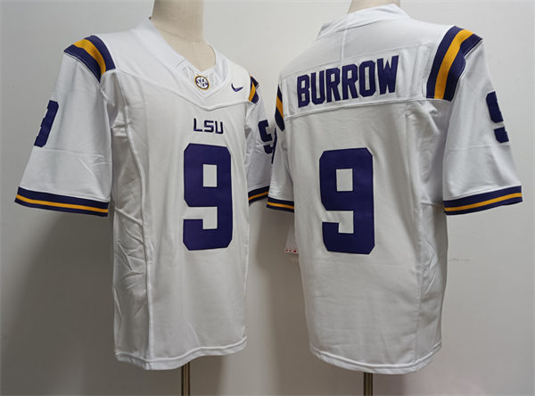Men's LSU Tigers #9 Joe Burrow Nike 2023 F.U.S.E. Limited White College Football Game Jersey Men's LSU Tigers #9 Joe Burrow Nike 2023 F.U.S.E. Limited White College Football Game Jersey