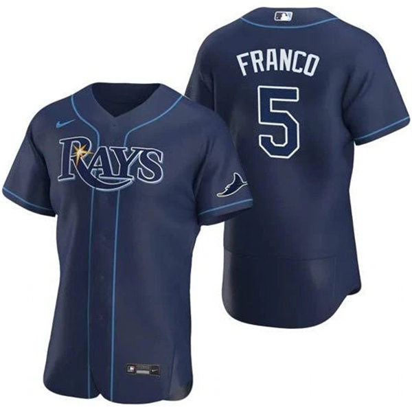 Mens Tampa Bay Rays #5 Wander Franco Nike Navy Alternate Authentic Player Jersey