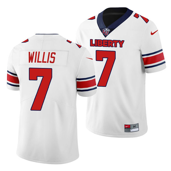 Men's Liberty Flames #7 Malik Willis Nike White College Football Jersey Men's Liberty Flames #7 Malik Willis Nike White College Football Jersey