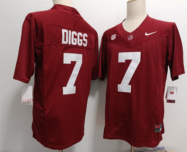 Men's Alabama Crimson Tide #7 Trevon Diggs Crimson College Football Game Jersey Men's Alabama Crimson Tide #7 Trevon Diggs Crimson College Football Game Jersey