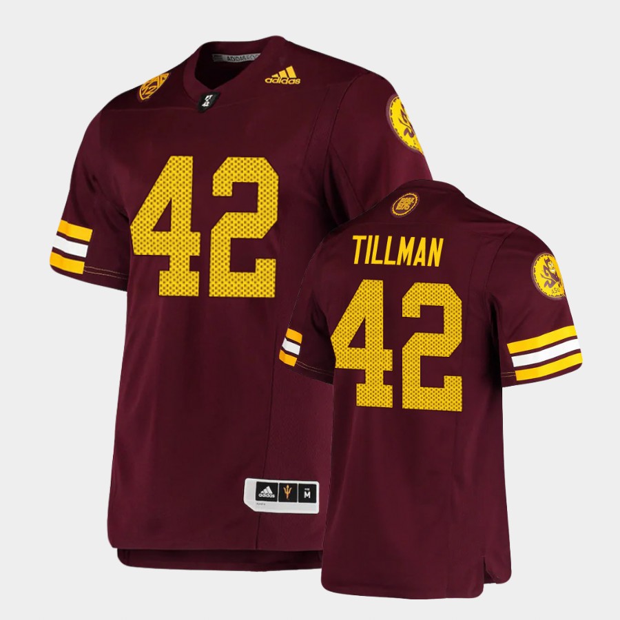 Men's Arizona State Sun Devils #42 Pat Tillman adidas Maroon Retro 1975 Honor Throwback Football Jersey