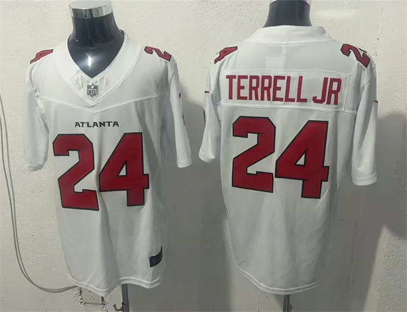 Men's Atlanta Falcons #24 A.J. Terrell Jr Nike 2026 White Vapor F.U.S.E. Limited Jersey
