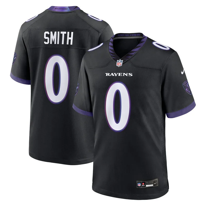 Men's Baltimore Ravens #0 Roquan Smith Nike 2026 Next Flight Black Alternate Vapor F.U.S.E Limited Jersey