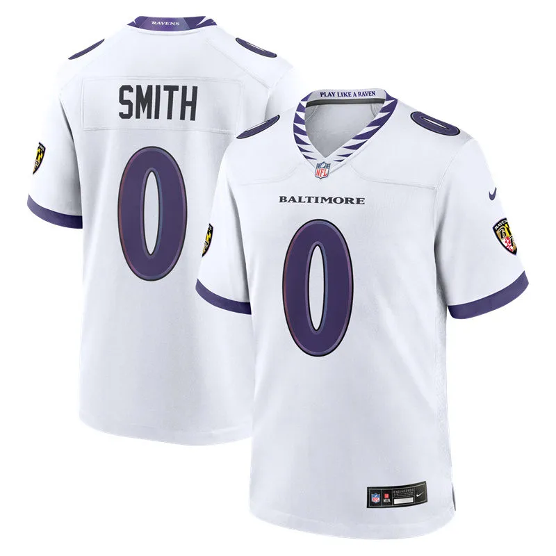 Men's Baltimore Ravens #0 Roquan Smith Nike 2026 Next Flight White Vapor Vapor F.U.S.E Limited Jersey