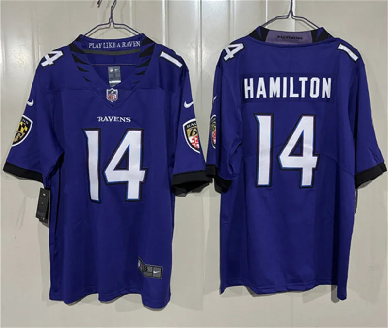 Men's Baltimore Ravens #14 Kyle Hamilton Nike 2026 Next Flight Purple Vapor F.U.S.E Limited Jersey