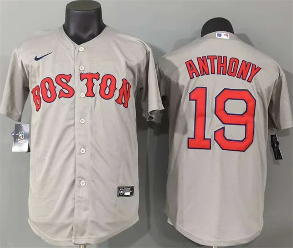 Men's Boston Red Sox #19 Roman Anthony Nike Road Gray Limted Jersey