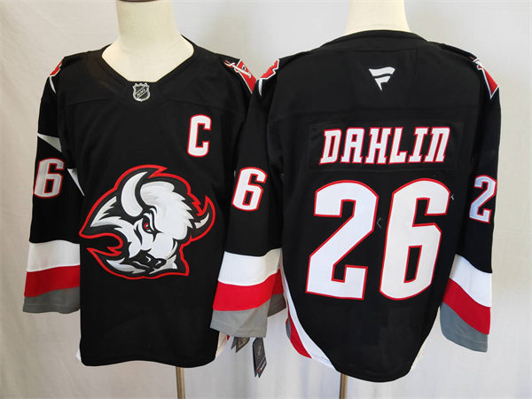 Men's Buffalo Sabres #26 Rasmus Dahlin Black alternate 2022-23 Goathead Jersey