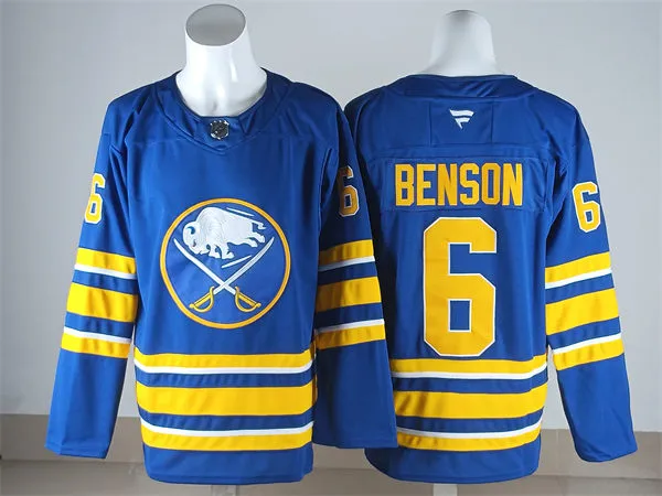 Men's Buffalo Sabres #6 Zach Benson Fanatics Royal Home Premium Jersey