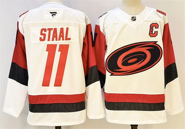 Men's Carolina Hurricanes #11 Jordan Staal Fanatics 2025 White Away Premium Jersey
