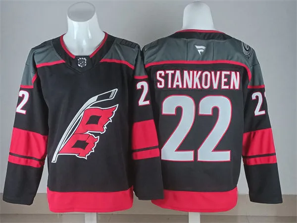 Men's Carolina Hurricanes #22 Logan Stankoven Fanatics Black Home Player Jersey