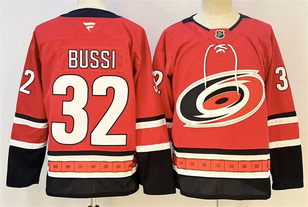 Men's Carolina Hurricanes #32 Brandon Bussi Fanatics Alternate Red Premium Jersey