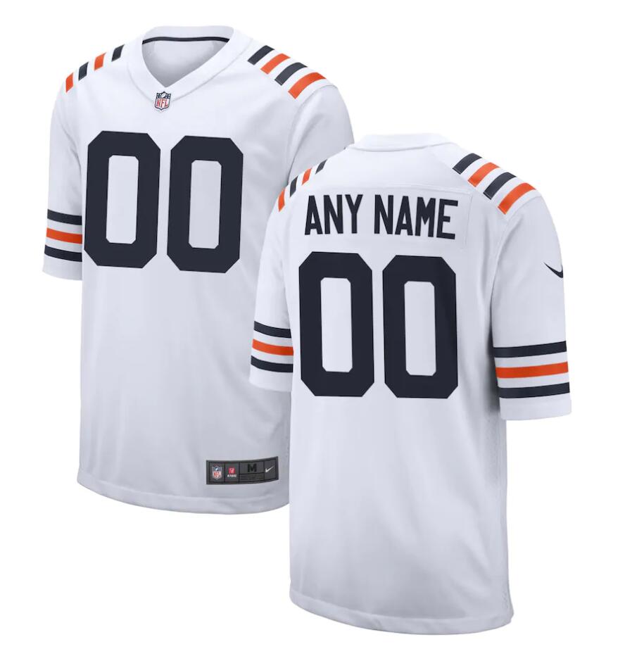 Chicago Bears Custom Nike White 100th Season Alternate Classic Limited Jersey