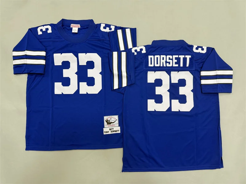 Men's Dallas Cowboys #33 Tony Dorsett 1977 Lght Blue Throwback Jerseys