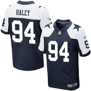 Men's Nike NFL Dallas Cowboys #94 Charles Haley Navy Blue Thanksgiving Alternate  Jersey