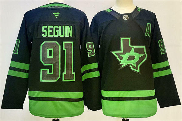 Men Dallas Stars #91 Tyler Seguin Fanatics Blackout Alternate Jersey