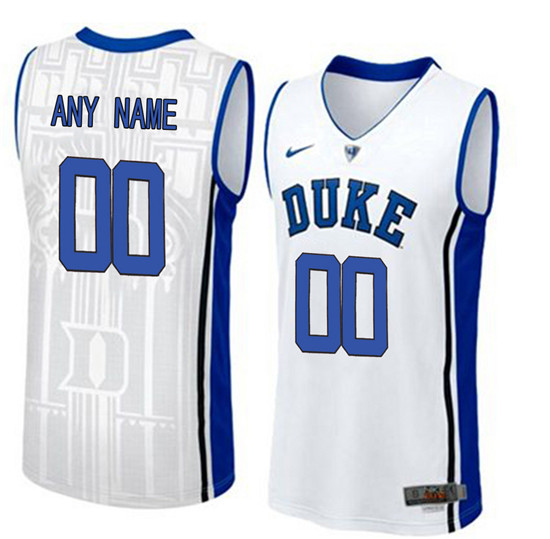 Men's Duke Blue Devils 2017 White V Neck Custom College Basketball Authentic Jersey -Any Name Any Number