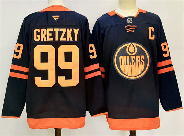 Men's Edmonton Oilers Retired Player #99 Wayne Gretzky Fanatics Navy Alternate Jersey