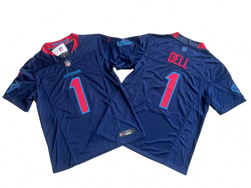 Men's Houston Texans #1  Tank Dell Nike 2026 Navy 2nd Alternate F.U.S.E. Limited Player Jersey