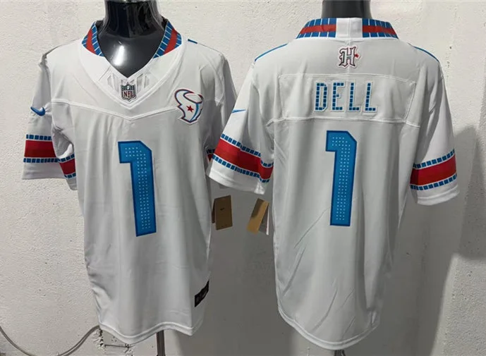 Men's Houston Texans #1 Tank Dell White 2026 F.U.S.E Rivalries Collection Limited Jersey