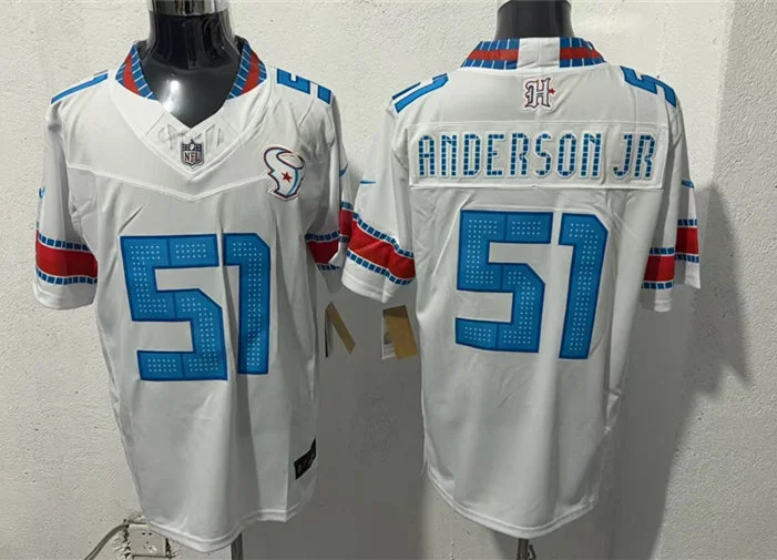 Men's Houston Texans #51 Will Anderson Jr.  White 2026 F.U.S.E Rivalries Collection Limited Jersey