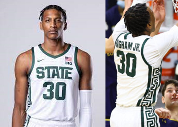 Men's Michigan State Spartans #30 Marcus Bingham 2021 White NCAA College Baketball Jersey Men's Michigan State Spartans #30 Marcus Bingham 2021 White NCAA College Baketball Jersey