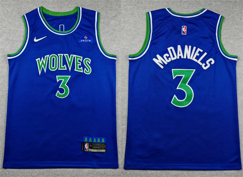 Men's Minnesota Timberwolves #3 Jaden McDaniels 2026 Blue Icon Edition Swingman Jersey