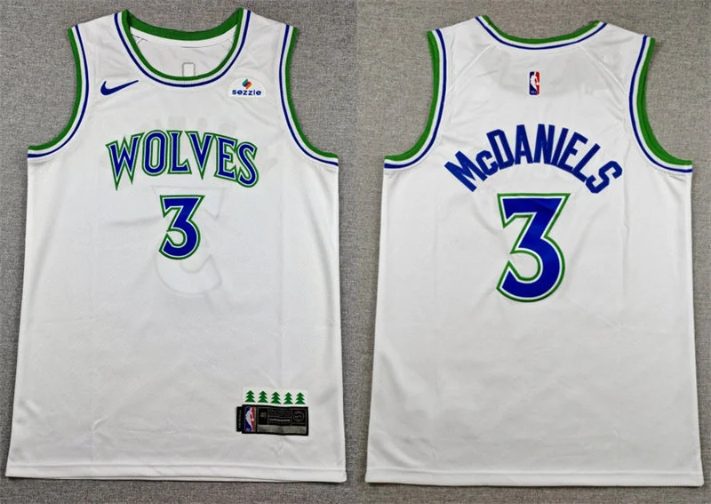 Men's Minnesota Timberwolves #3 Jaden McDaniels 2026 White Association Edition Swingman Jersey
