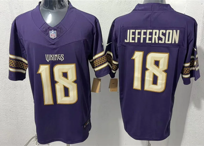 Men's Minnesota Vikings #18 Justin Jefferson Purple 2026 F. U. S. E. Rivalries Collection Limited Jersey