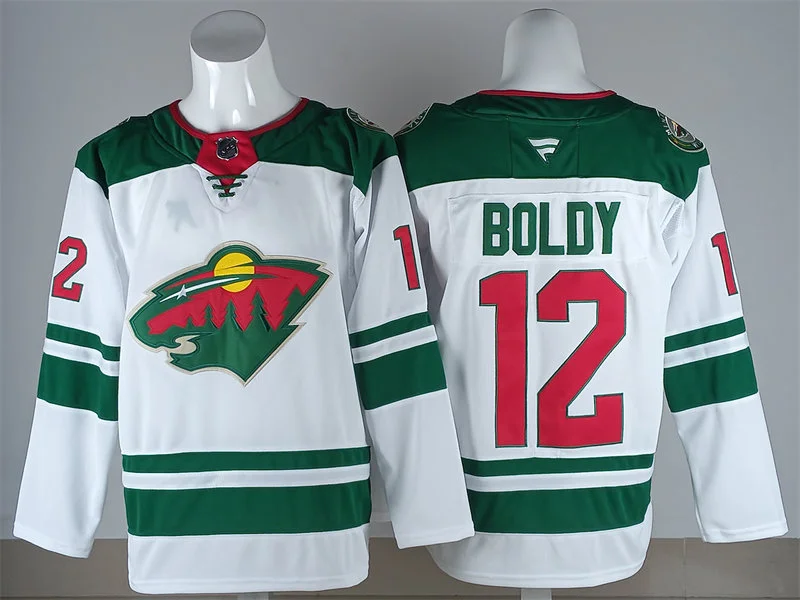 Men's Minnesota Wild #12 Matthew Boldy Fanatics Away White Jersey