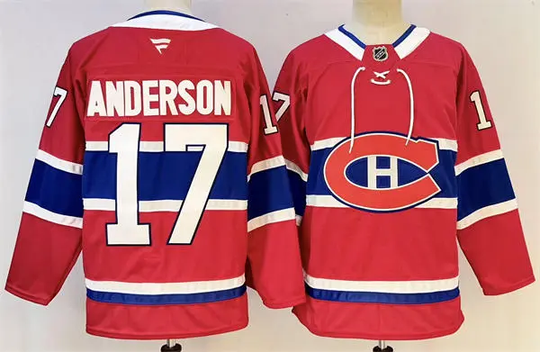 Men's Montreal Canadiens #17 Josh Anderson Fanatcis Home Red Jersey