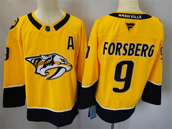Women's Nashville Predators #9 Filip Forsberg Fanatics Gold Home Premium Jersey