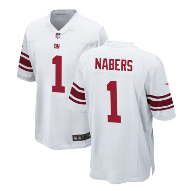 Youth New York Giants #1 Malik Nabers Nike White Limited Jersey