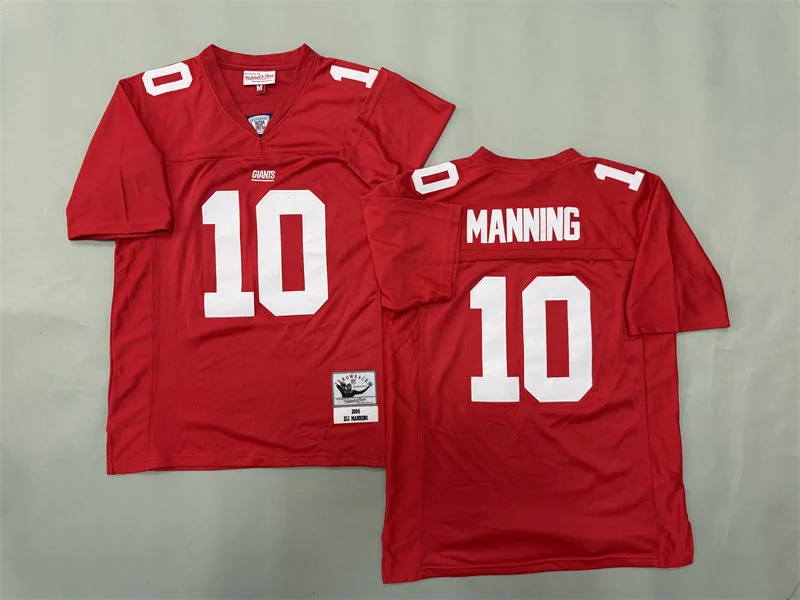 Men's New York Giants #10 Eli Manning 2004 Red Throwback Jersey