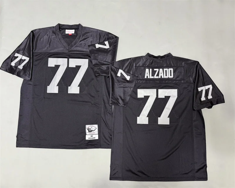 Men's Oakland Raiders #77 Lyle Alzado Black 1983 Throwback Jersey