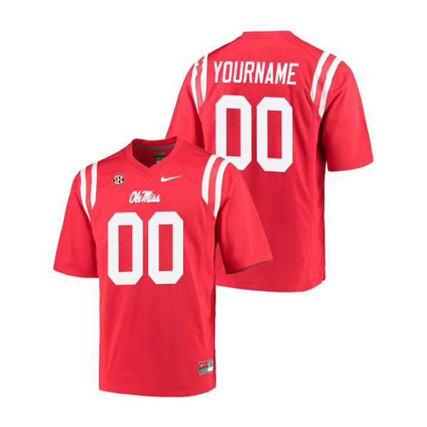 Ole Miss Rebels Custom Nike Red Football Game Jersey