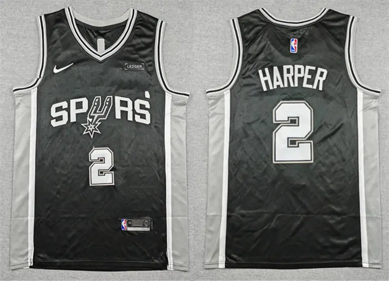 Men's San Antonio Spurs #2 Dylan Harper Nike Black Icon Edition Swingman Jersey