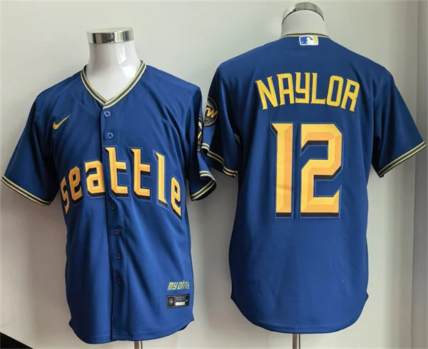 Men's Seattle Mariners #12 Josh Naylor Nike Royal City Connect Limited Jersey