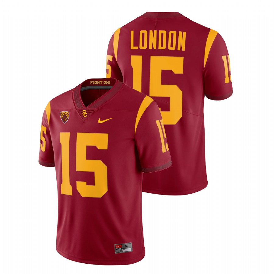 Mens USC Trojans #15 Drake London Nike Cardinal Limited Football Performance Jersey