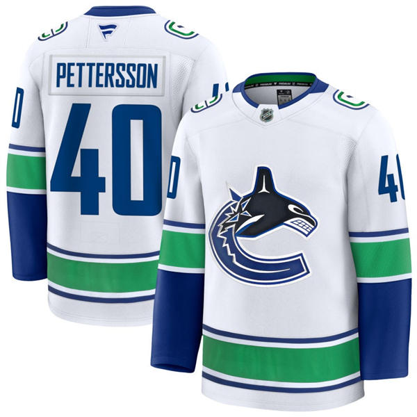 Youth Vancouver Canucks #40 Elias Pettersson Away White Authentic Player Jersey