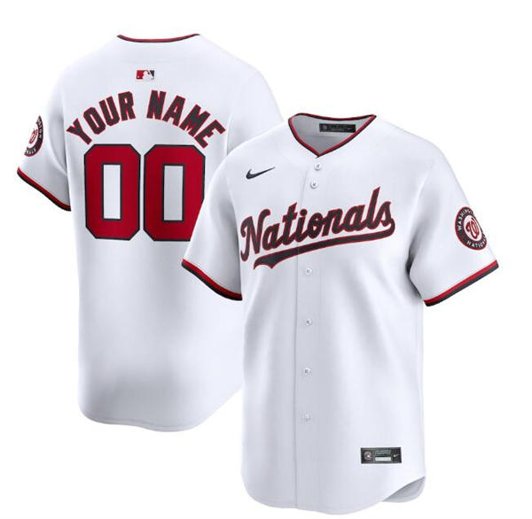 Washington Nationals Custom  Nike White Home Limited Jersey
