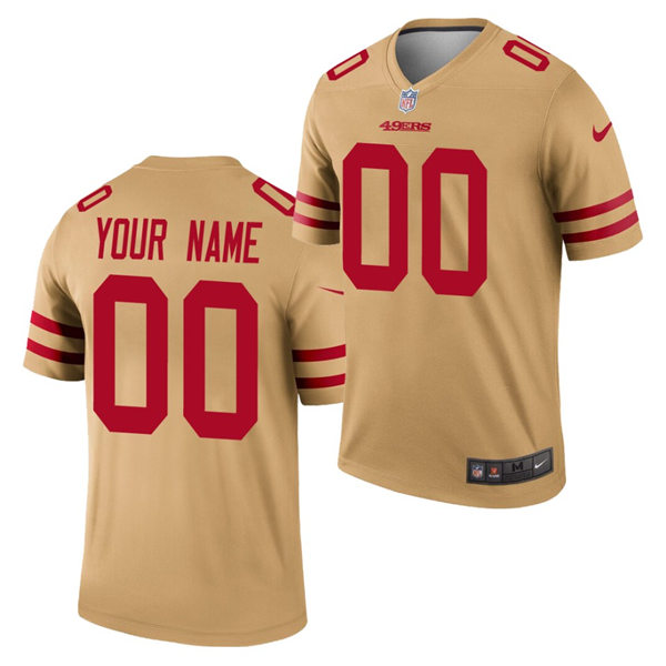 San Francisco 49ers Custom Gold Inverted Legend Limited Jersey