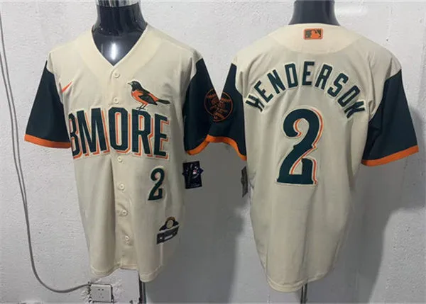 Mens Baltimore Orioles #2 Gunnar Henderson Nike Cream City Connect 2.0 Limited Jersey