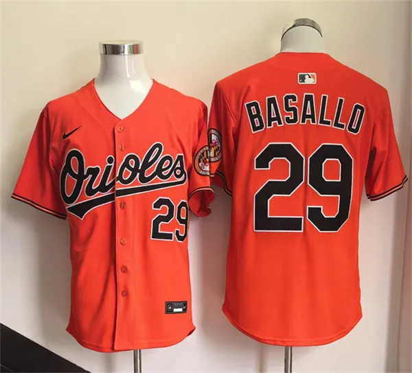 Mens Baltimore Orioles #29 Samuel Basallo Nike Orange Alternate Limited Player Jersey