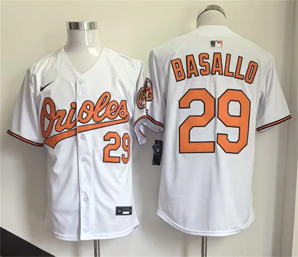 Mens Baltimore Orioles #29 Samuel Basallo Nike White Home Limited Player Jersey