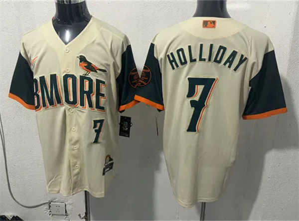 Mens Baltimore Orioles #7 Jackson Holliday Nike Cream City Connect 2.0 Limited Jersey