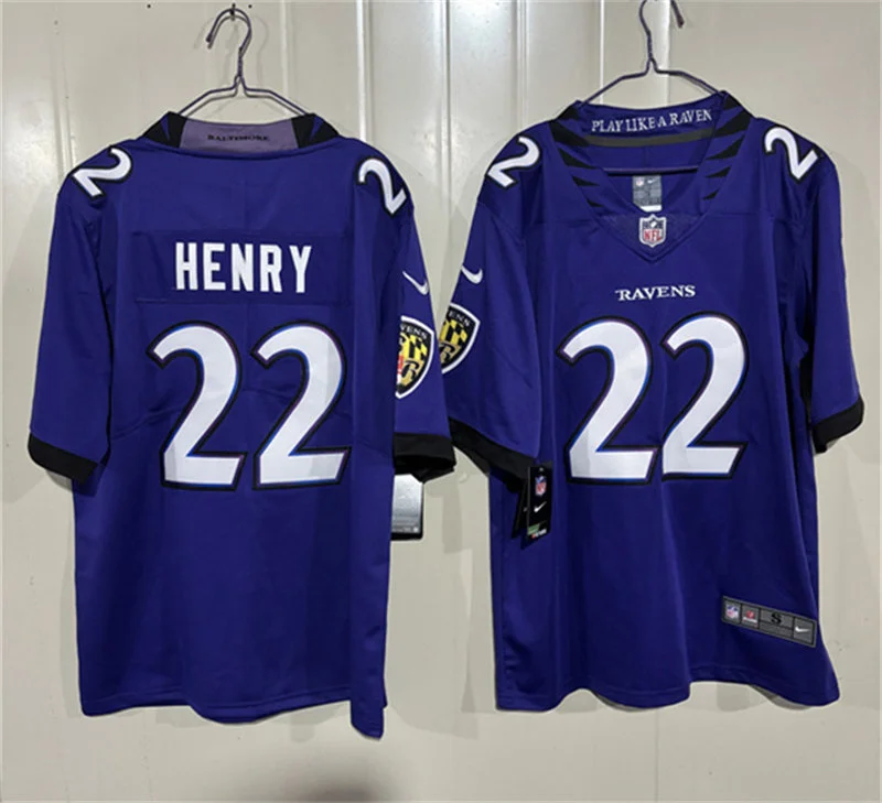 Mens Baltimore Ravens #22 Derrick Henry Nike 2026 Next Flight Purple Vapor F.U.S.E Limited Jersey