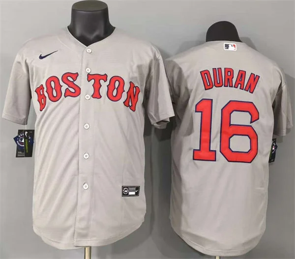 Mens Boston Red Sox #16 Jarren Duran Nike Gray Road Flex Base Jersey